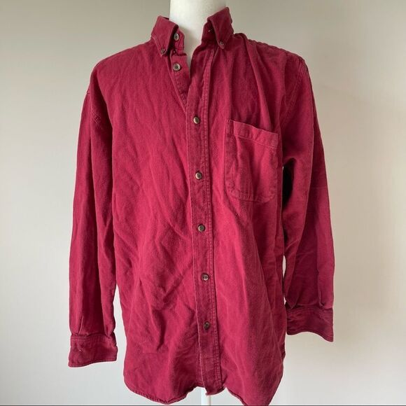 Consensus Men's Red Button Down Casual Top - Picture 1 of 3